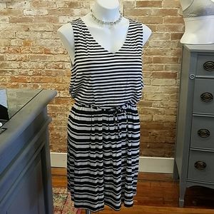 Black & White Striped Knit Dress